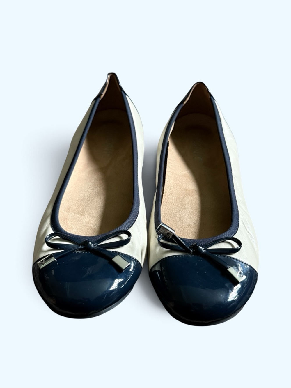 VIONIC Minna Ballet Flat Bow Flats Blue & White US 7